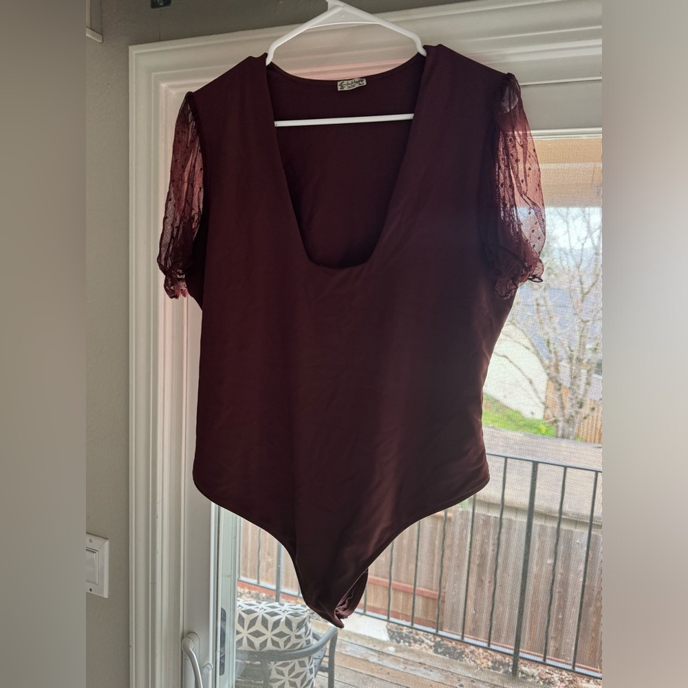 Free People Ruffle Sleeve Bodysuit